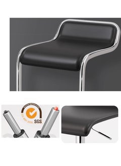 LANNY Jeffcoco Furniture PU Leather Adjustable High Bar Chair, Counter Guest Chair(Black 1 piece)  - Image 3