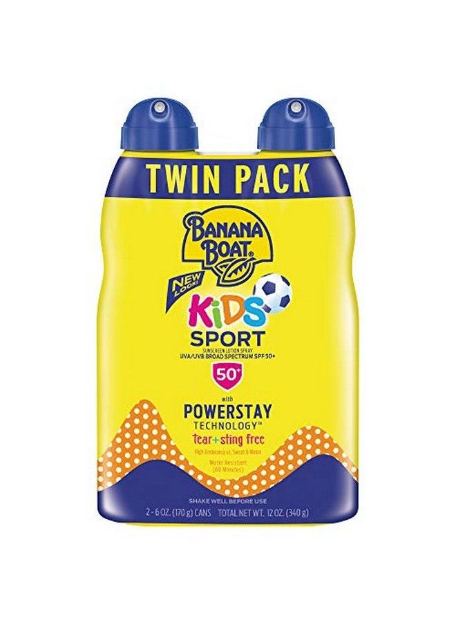BANANA BOAT Kids Sport Sunscreen Spray Stingfree Tearfree Broad Spectrum Spf 50 6Oz. Twin Pack  - Image 1