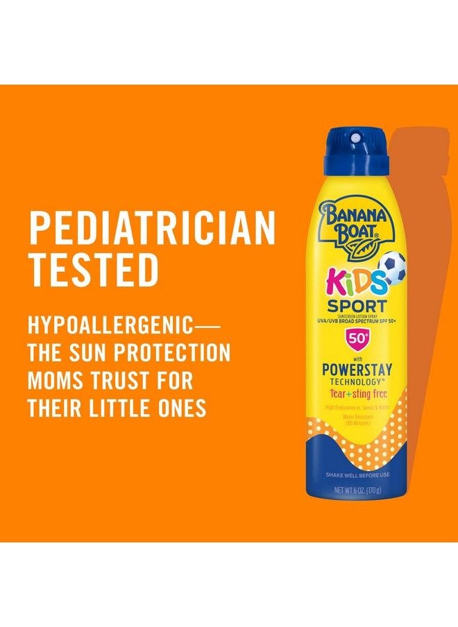 BANANA BOAT Kids Sport Sunscreen Spray Stingfree Tearfree Broad Spectrum Spf 50 6Oz. Twin Pack  - Image 4