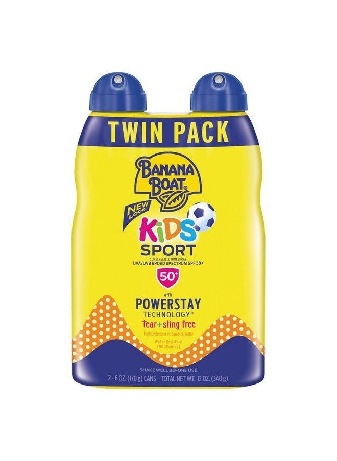 BANANA BOAT Kids Sport Sunscreen Spray Stingfree Tearfree Broad Spectrum Spf 50 6Oz. Twin Pack  - Image 2