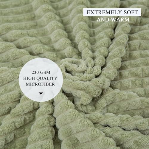 Simple&Opulence Sage Green Throw Blanket-Super Soft Fluffy Blankets 50x70 Inches Cozy Lightweight Fleece Blanket for Couch Bed Office Chair Home Decor - Image 5