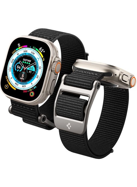 DuraPro Flex Watch Band for Apple Watch Ultra 49mm, Series 8/7 45mm, Series SE2/6/SE/5/4 44mm and Series 3/2/1 42mm Adjustable Solo Loop Band Strap - Black