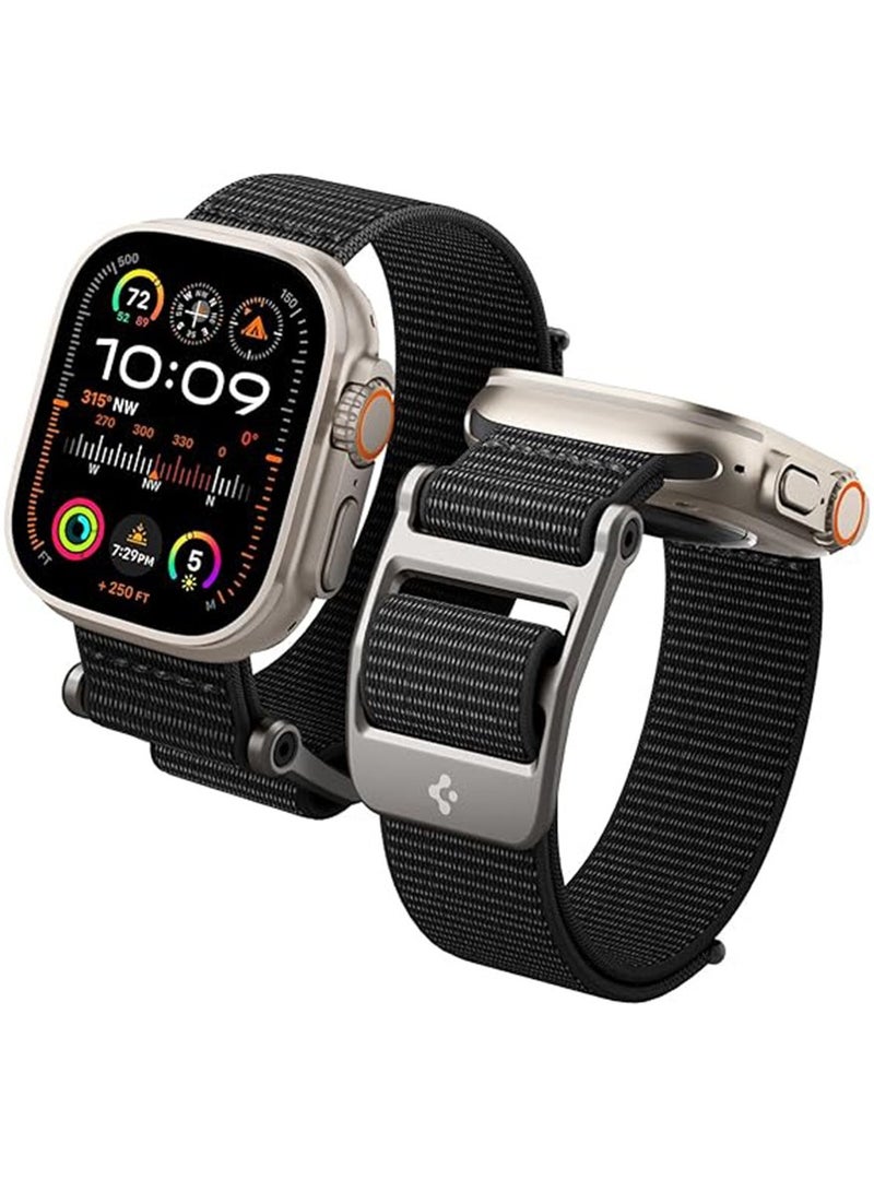 Spigen سوار ساعة DuraPro Flex لساعة Apple Ultra 49 ملم، السلسلة 8/7 45 ملم، السلسلة SE2/6/SE/5/4 44 ملم والسلسلة 3/2/1 42 ملم حزام حلقة منفرد قابل للتعديل - أسود - Image 1