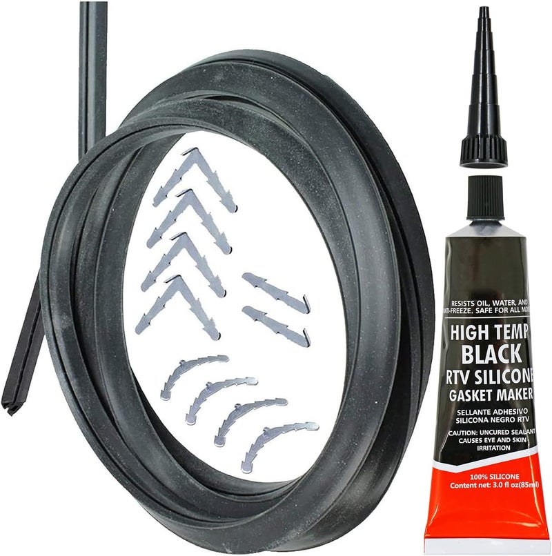 Spares2go Universal 3 & 4 Sided Silicone Oven Cooker Door Seal Kit (With Glue Sealant) - Image 1
