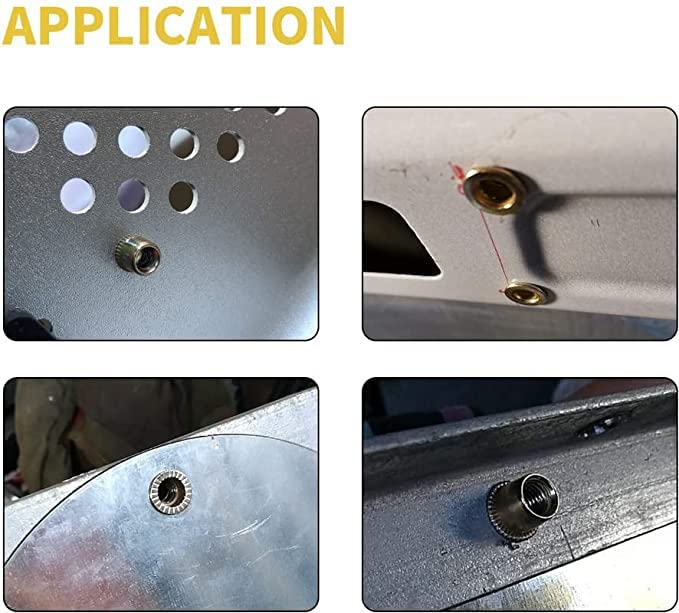 TheMujtaba (M6x15) Rivet Nut Insert Nutsert Carbon Steel Imported Export Quality | Flat Head Threaded Rivet Nut Furniture for Elevators Automobiles Switches [25pcs] - Image 4