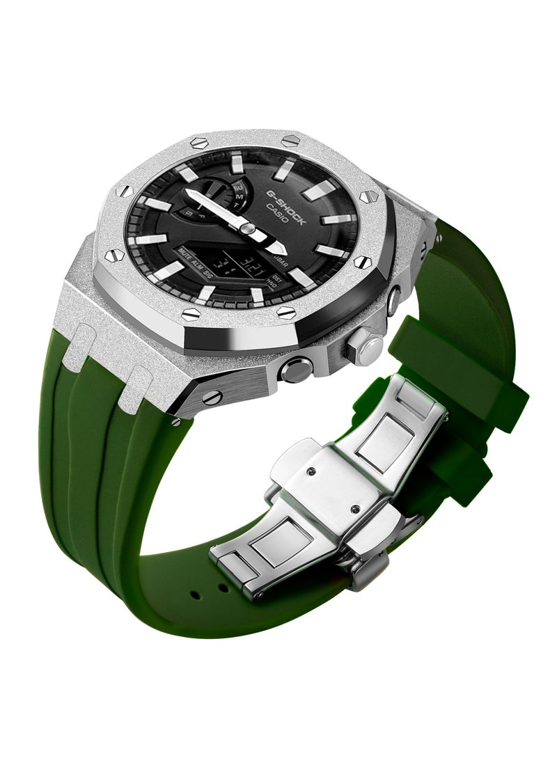 Generic Frosted Gold GA2100 Case Casio G-Shock Oak AP Mod Starry Band BezelFrost gold and silver shell green tape Frost gold and silver shell green tape 