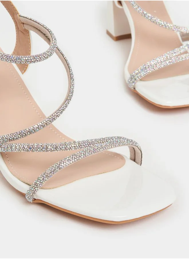 ستايلي Sparkle Strap Block Heel Sandals
