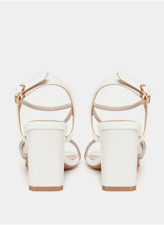 ستايلي Sparkle Strap Block Heel Sandals