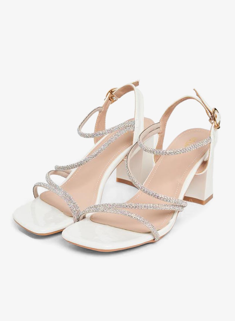 Styli Sparkle Strap Block Heel Sandals - Image 2
