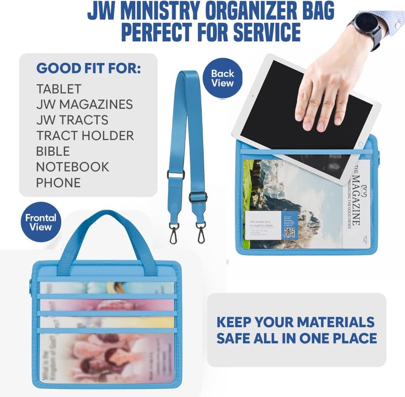 OLDECORY JW Magazine and Tract Holder, JW Field Service Supplies, Jehovah Witness Ministry Supplies, jw.org Accessories Gifts Ideas, Ministry Organizer for Pioneers, Best Life Ever Gifts Pioneer (Light Blue) - Image 4
