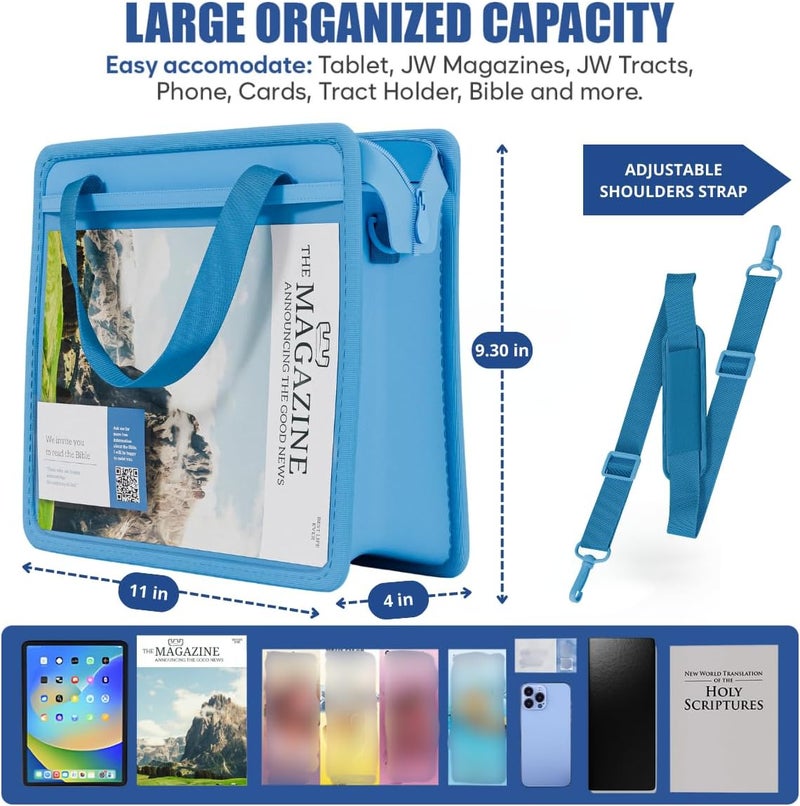 OLDECORY JW Magazine and Tract Holder, JW Field Service Supplies, Jehovah Witness Ministry Supplies, jw.org Accessories Gifts Ideas, Ministry Organizer for Pioneers, Best Life Ever Gifts Pioneer (Light Blue) - Image 2