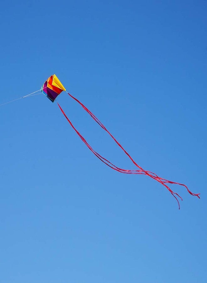 Besra Rainbow Parafoil Kite with 5m Long Tails Single Line Parachute Kite Easy to Fly Outdoor Fun Sports(34inch) - Image 2