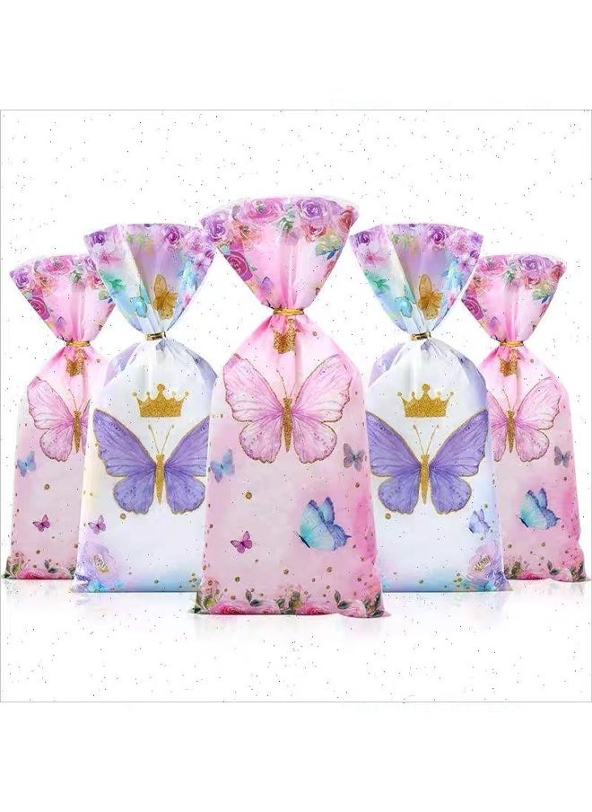 Zeemey 100pcs, Plastic Candy Bags, Theme Birthday Party Candy Bags, Gifts Biscuit Packing Bags, Baby Shower Party Supplies, Food Packaging Bag, Packaging Bag, Baking Shop Supplies, Baking Supplies, Party Supplies, Holiday Supplies  - Image 1