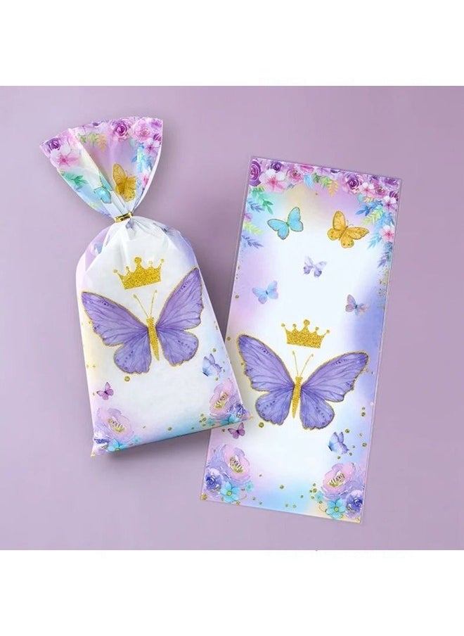 Zeemey 100pcs, Plastic Candy Bags, Theme Birthday Party Candy Bags, Gifts Biscuit Packing Bags, Baby Shower Party Supplies, Food Packaging Bag, Packaging Bag, Baking Shop Supplies, Baking Supplies, Party Supplies, Holiday Supplies  - Image 4