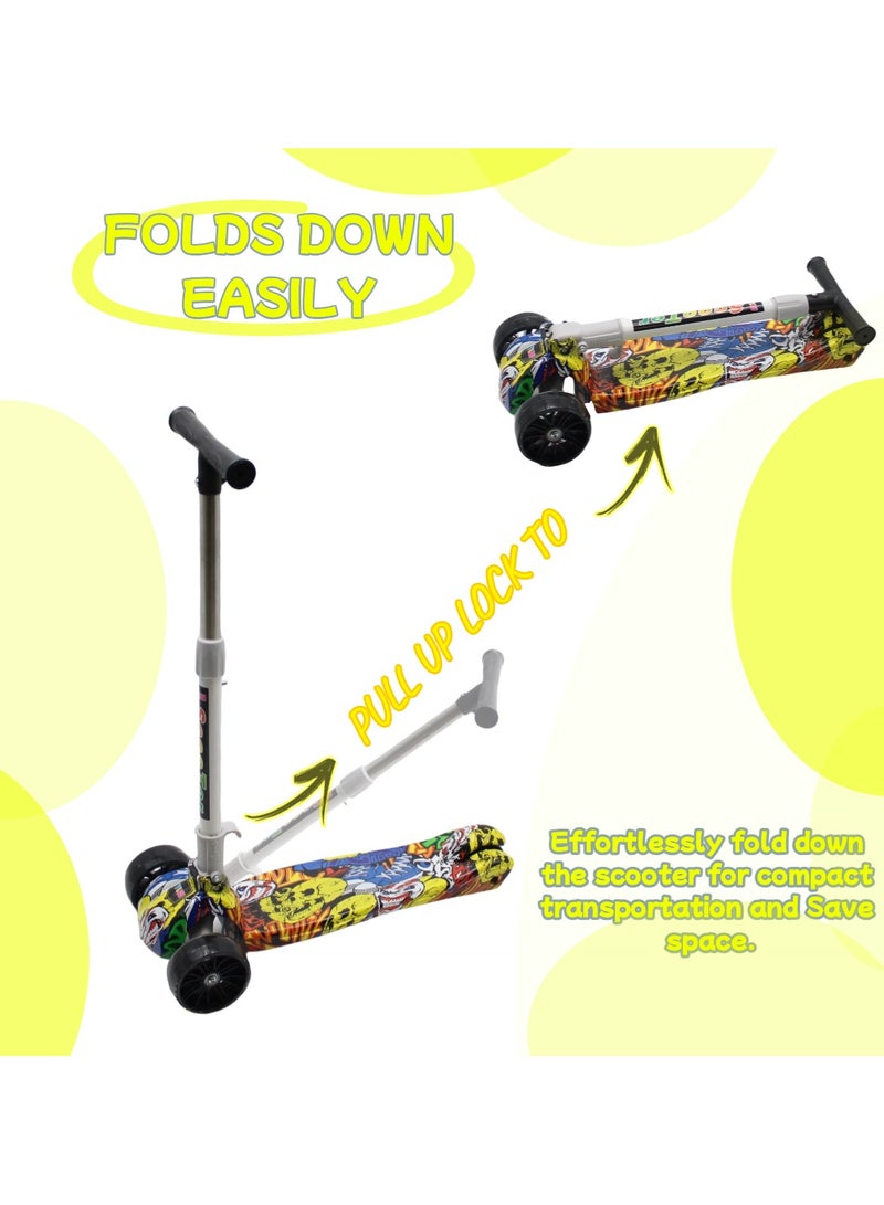 EASY FUTURE Kids Kick Scooter: Foldable Design, Height-Adjustable Handle, LED Wheels, Rear Brake for Ages 3-8 - Image 3