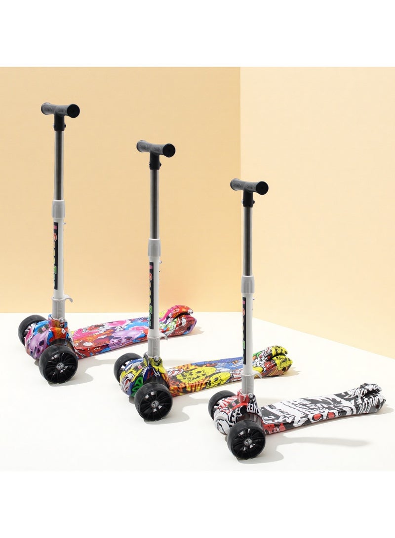 EASY FUTURE Kids Kick Scooter: Foldable Design, Height-Adjustable Handle, LED Wheels, Rear Brake for Ages 3-8 - Image 5