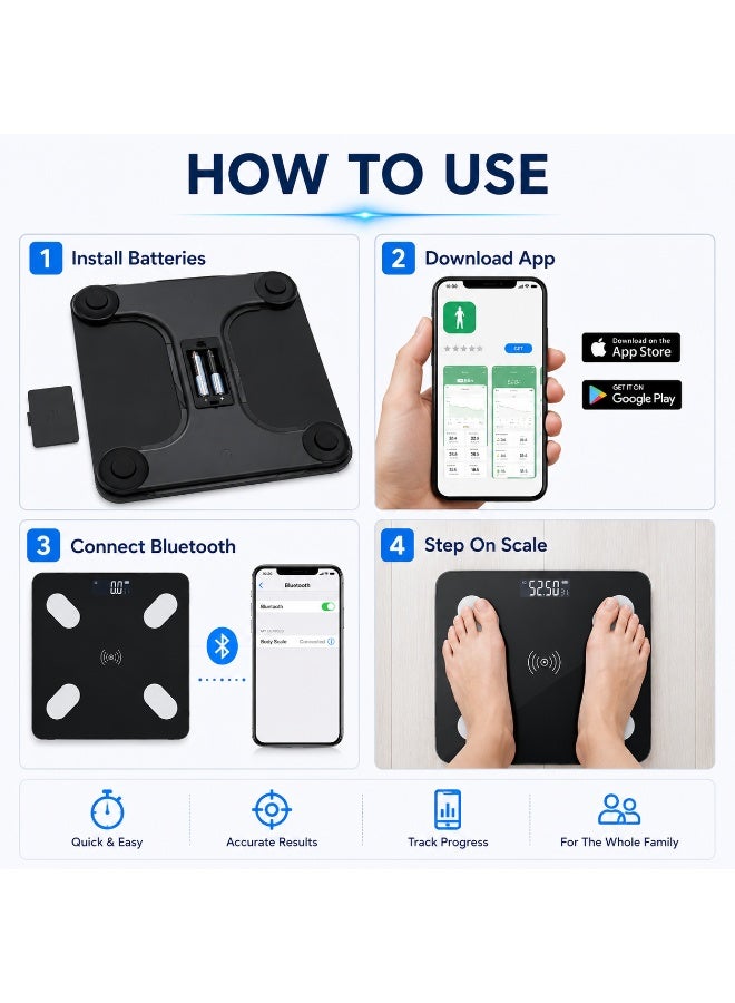 Bluetooth Smart Bathroom Body Composition Scale With Lcd Display, High Precision Weight & Body Analysis, 180Kg Capacity - Image 5