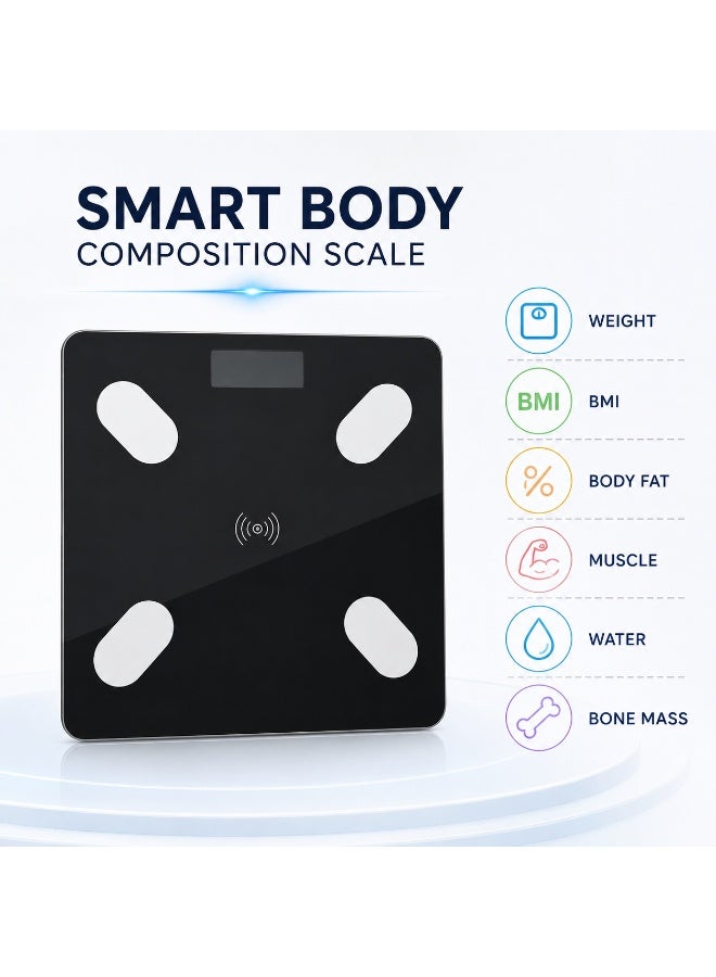 Bluetooth Smart Bathroom Body Composition Scale With Lcd Display, High Precision Weight & Body Analysis, 180Kg Capacity - Image 2