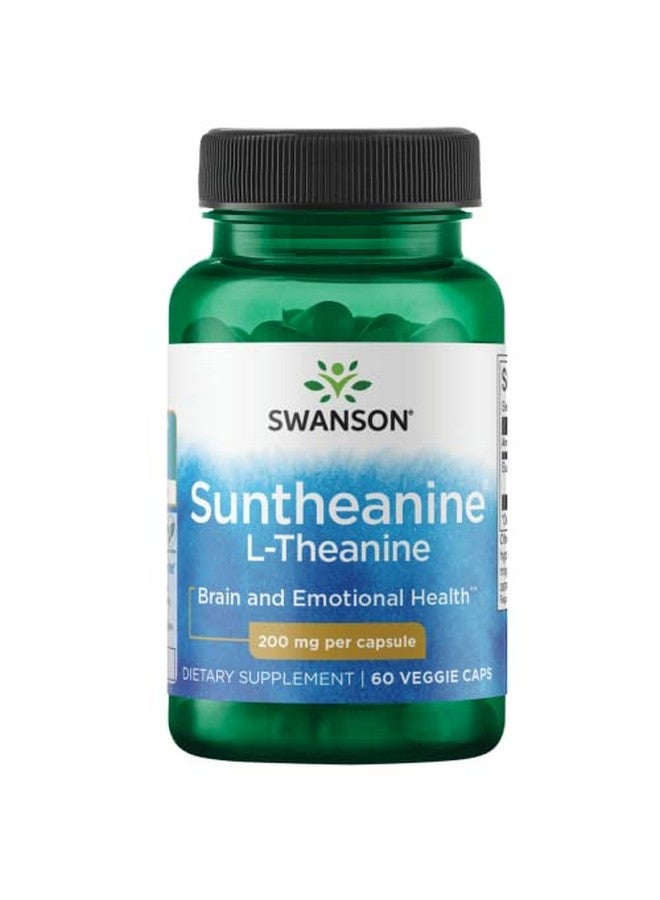 SWANSON Amino Acid Double Potency Suntheanine Ltheanine 200 Milligrams 60 Veg Capsules - Image 1