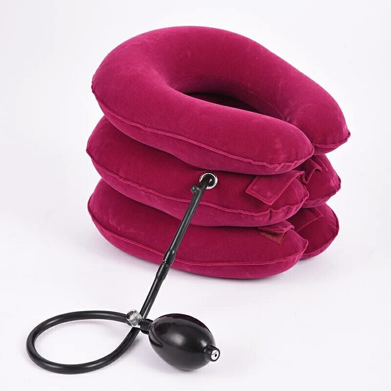 Factory Portable Inflatable Cervical Traction Instrument Household Health Care Device Multi-Color Full Fleece Half Fleece Traction Instrument - Image 1