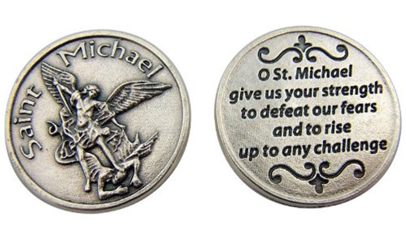 WJH Silver Tone Saint Benedict of Nursia Pocket Prayer Token Medal, 1 1/8 Inch by WJH - Image 2