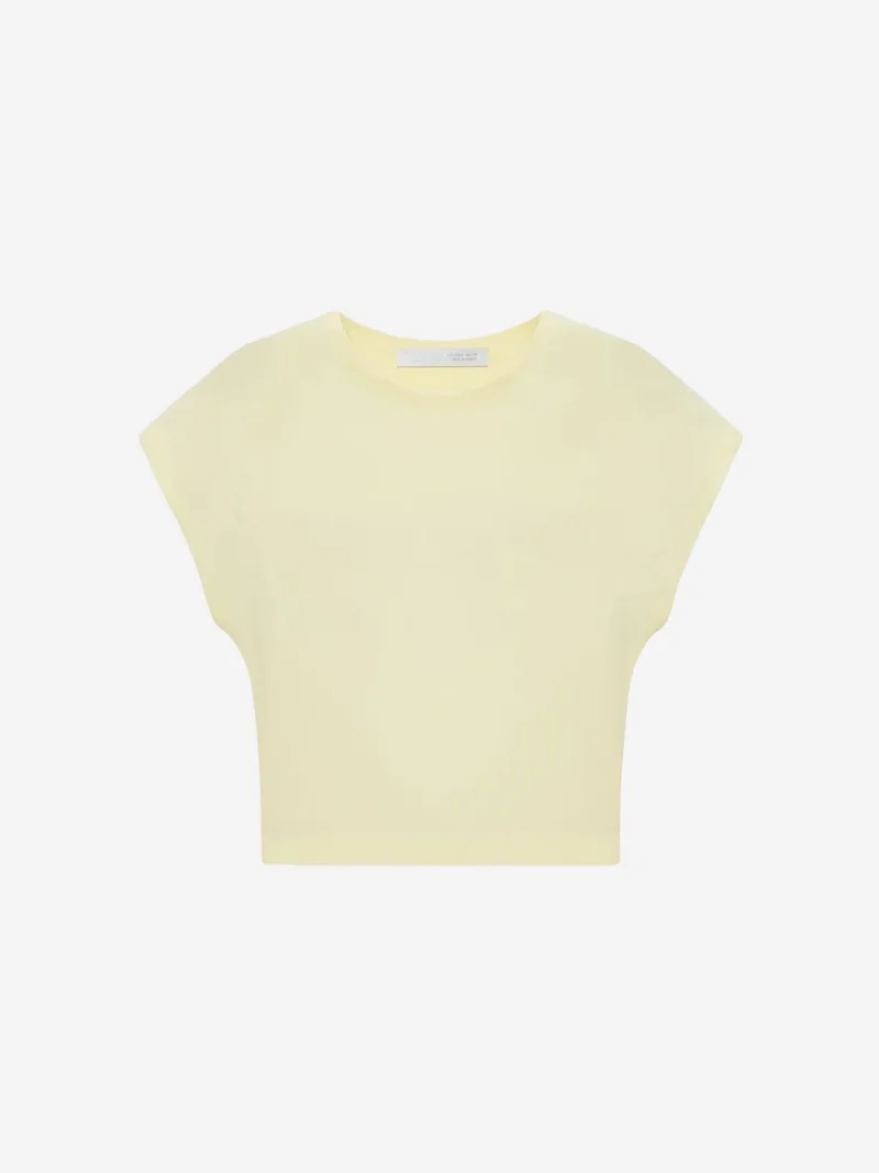 ديلفين DILVIN Slim Fit Crop Jersey Blouse