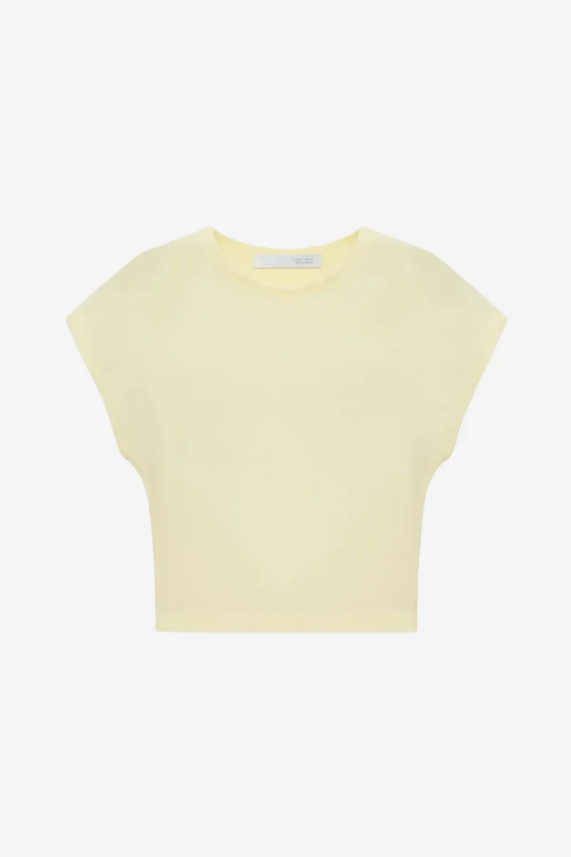 DILVIN Slim Fit Crop Jersey Blouse