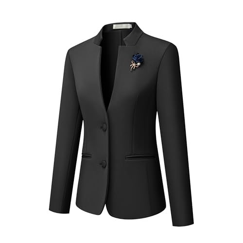 Kelyaa Women's 2 Piece Suit Skirt Set Business Office Work Blazer Jackets and Pencil Skirt with Slit Black - Image 4