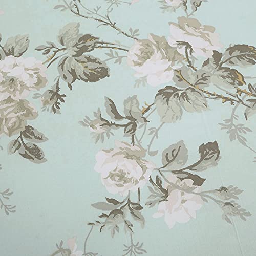 Brandream French Country Garden Toile Floral Printed Duvet Quilt Cover Cotton Bedding Set Asian Style Tapestry Pattern Chinoiserie Peony Blossom Tree Branches Multicolored Design (Queen,Mint Green) - Image 3