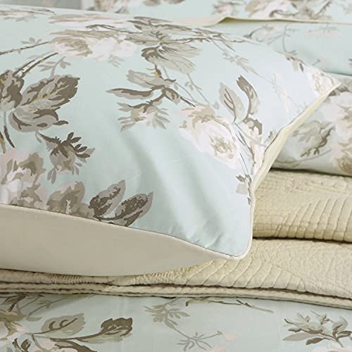 Brandream French Country Garden Toile Floral Printed Duvet Quilt Cover Cotton Bedding Set Asian Style Tapestry Pattern Chinoiserie Peony Blossom Tree Branches Multicolored Design (Queen,Mint Green) - Image 5