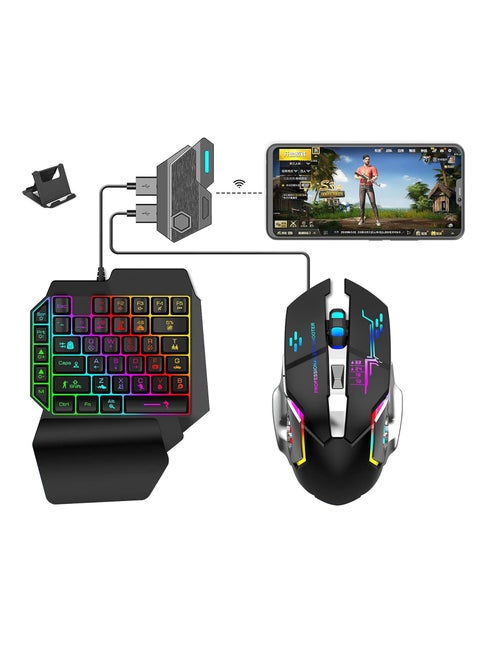 Mix Elite PUBG Controller Gaming Keyboard Mouse Converter, Android and IOS system dedicated, Mouse & Keyboard Combo Pack for FPS Mobile Games