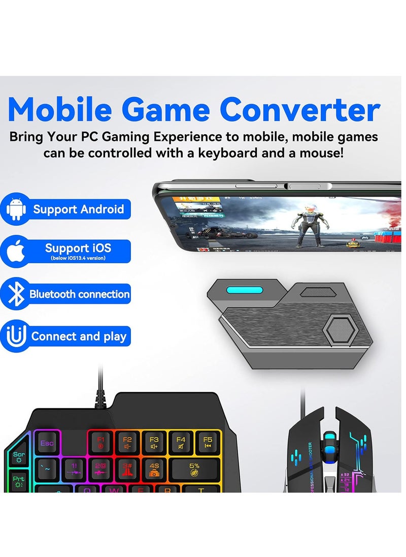 Generic - Mix Elite PUBG Controller Gaming Keyboard Mouse Converter, Android and IOS system dedicated, Mouse & Keyboard Combo Pack for FPS Mobile Games - Image 1