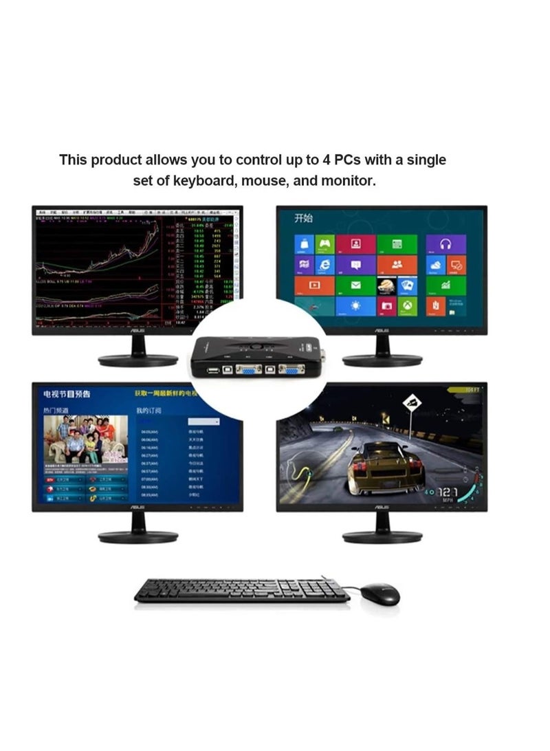 محول  منافذ USB 2.0 من توبو متوافق مع شاشة الكمبيوتر وشاشة مشاركة الفيديو والكيبورد والماوس - Image 4