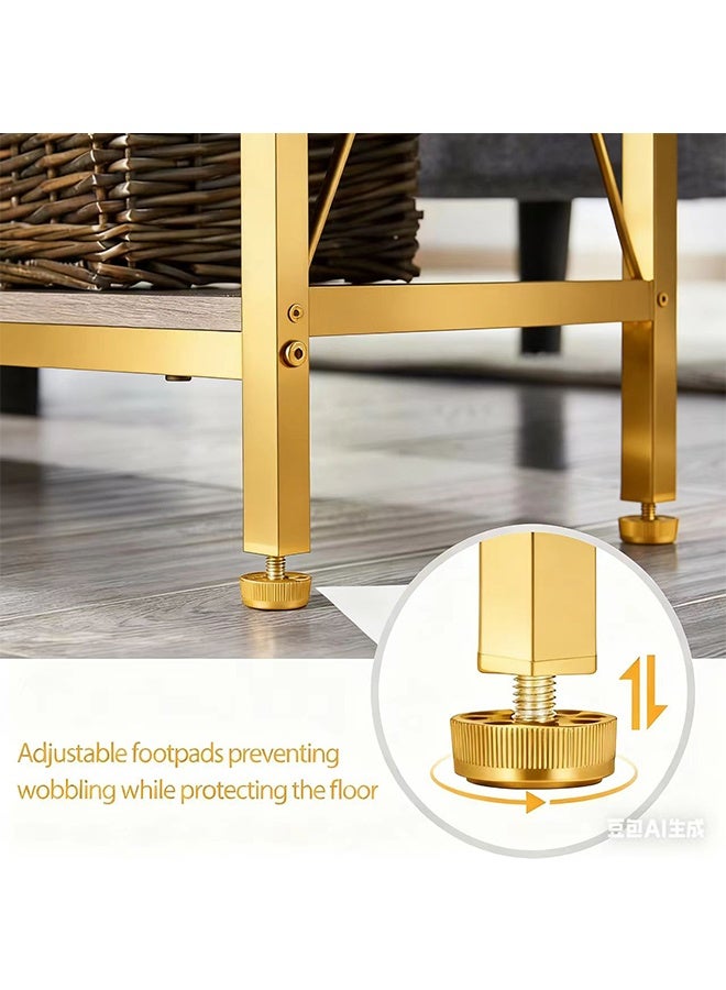 JCB CHIC Console Table with  Drawers,3-Tier Entryway Table with Storage Shelves,100×30×81CM Sofa Table Hallway Table Entrance Table for Entryway, Hallway, Couch, Living Room, Kitchen, Foye - Image 5