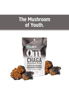 Om Mushroom Superfood Chaga Organic Mushroom Powder, 3.5 Ounce, 50 Servings, US Grown, Sacred Antioxidants & Immune Support, Superfood Mushroom Supplement  - Image 2