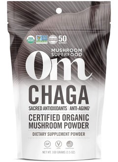 Om Mushroom Superfood Chaga Organic Mushroom Powder, 3.5 Ounce, 50 Servings, US Grown, Sacred Antioxidants & Immune Support, Superfood Mushroom Supplement  - Image 1