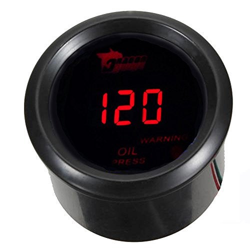 ESUPPORT مقياس ضغط الزيت الرقمي 2" 52 مم من ESUPPORT مع LED أحمر - Image 1