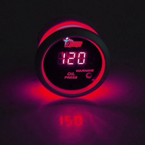 ESUPPORT مقياس ضغط الزيت الرقمي 2" 52 مم من ESUPPORT مع LED أحمر - Image 2