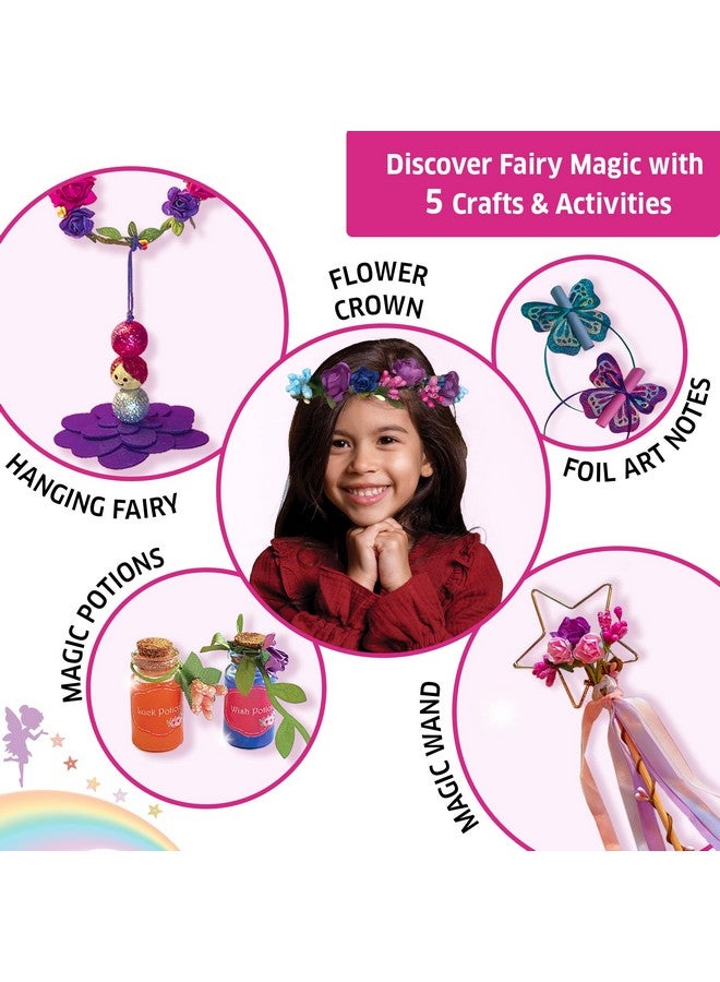 Chalk and Chuckles Paper Art and Craft Kit,Make Your Own Fairy Princess World,5-in-1 DIY Creative Activity Kit for Kids,Gifts for Girls,Boys Ages 4,5,6,7,8,9-Magical Toys for Kids,Multicolor - Image 2