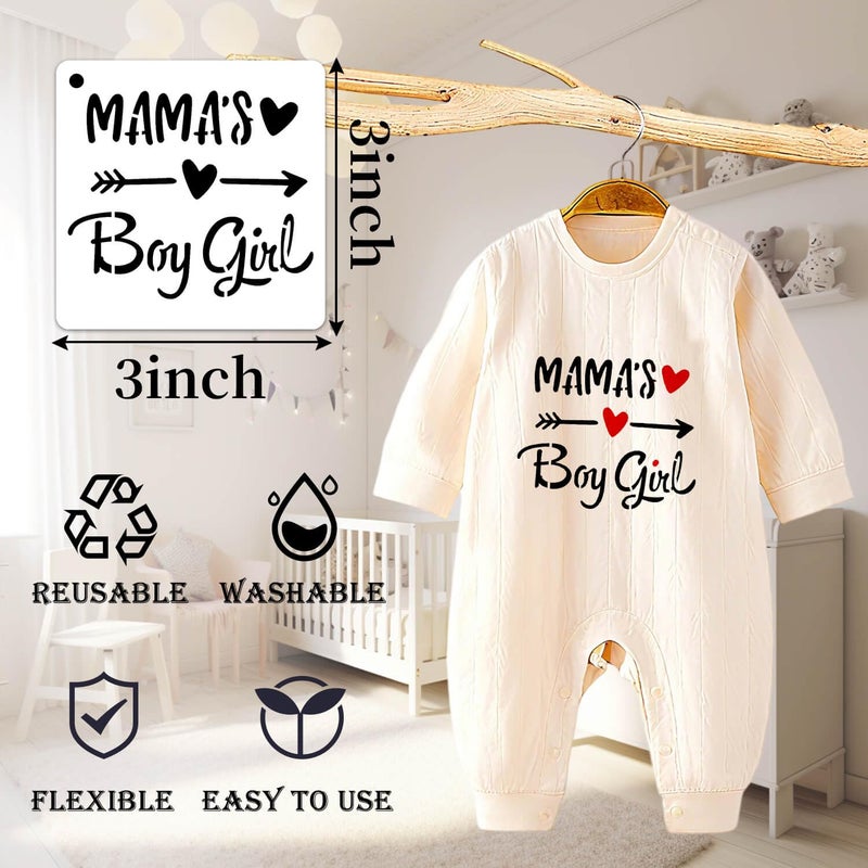 eageus 64 Pieces Small Onesie Stencils for Baby Shower, 3 Inch Reusable Baby Bib Stencil for Painting, Cute Animal Clothes T Shirts Template Kit for Fabric Canvas Craft DIY Home Decor(Baby Show) - Image 2