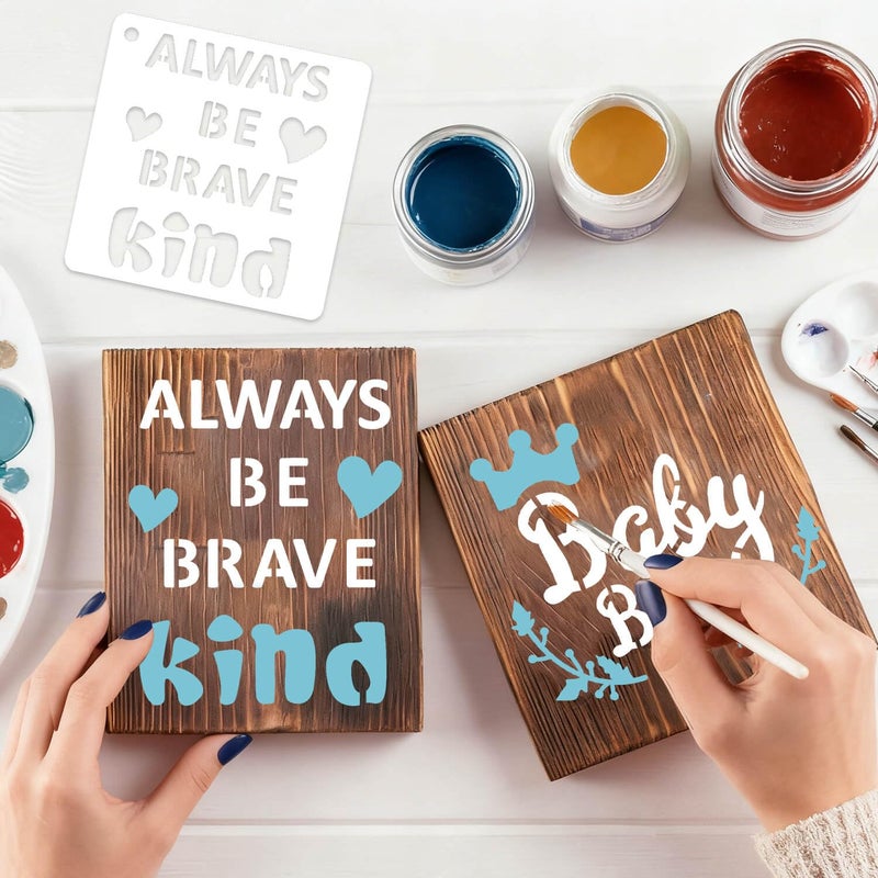 eageus 64 Pieces Small Onesie Stencils for Baby Shower, 3 Inch Reusable Baby Bib Stencil for Painting, Cute Animal Clothes T Shirts Template Kit for Fabric Canvas Craft DIY Home Decor(Baby Show) - Image 5