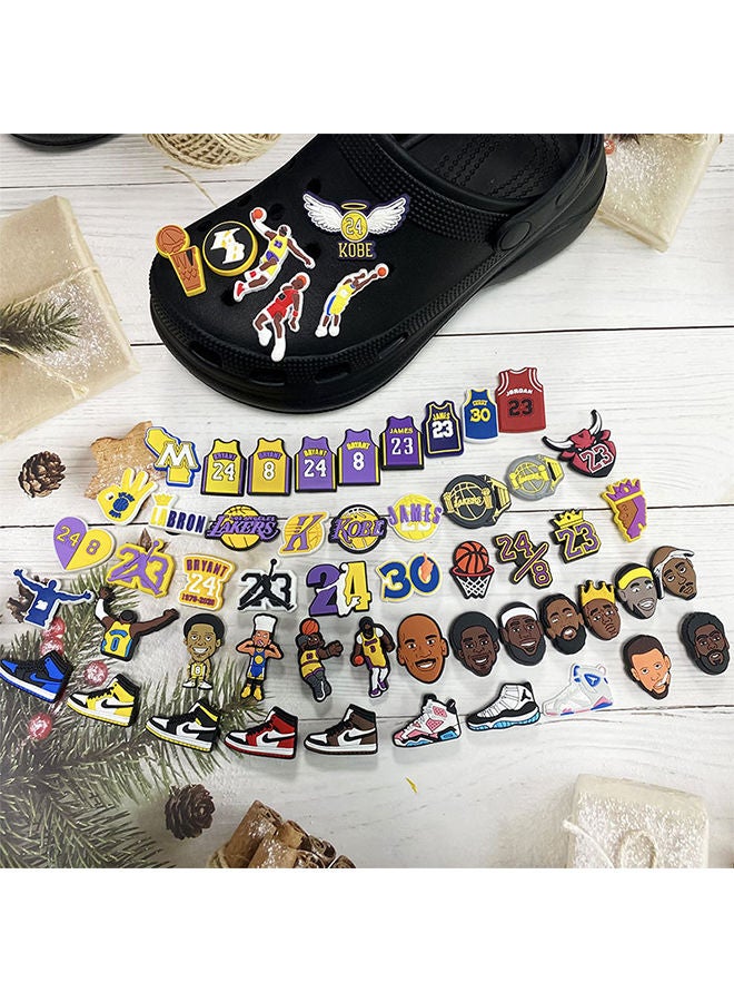 S-Color 80pcs Basketball Croc Charms PVC Basketball Croc Charm Sport Croc Charms for Boys Teens Man Shoe Charms Decor Party Favors Set - Image 3