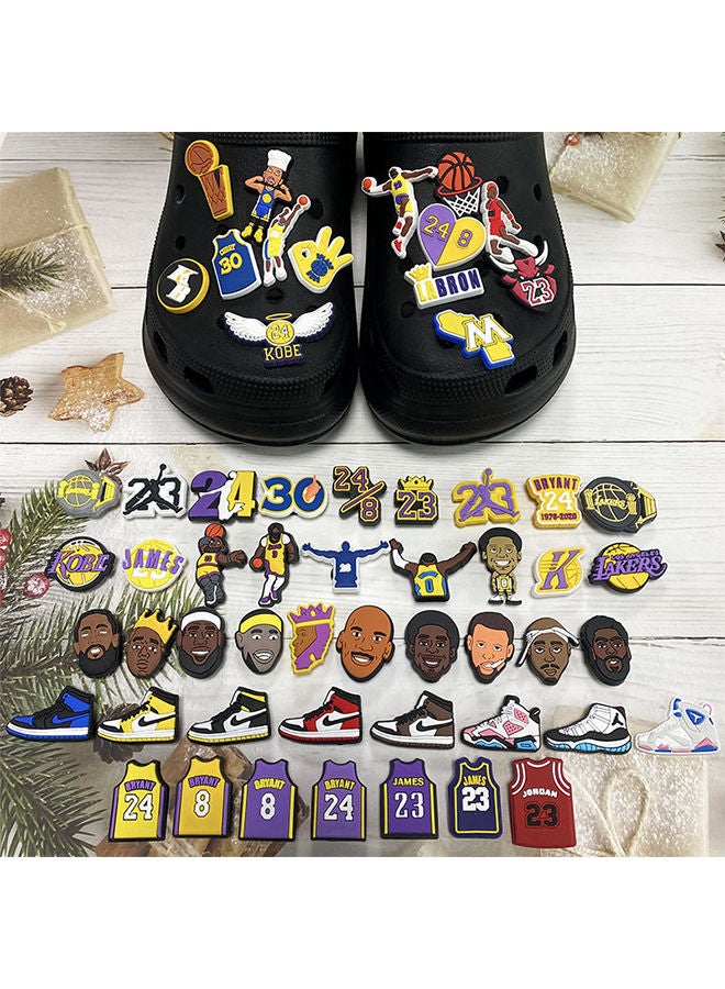 S-Color 80pcs Basketball Croc Charms PVC Basketball Croc Charm Sport Croc Charms for Boys Teens Man Shoe Charms Decor Party Favors Set - Image 2