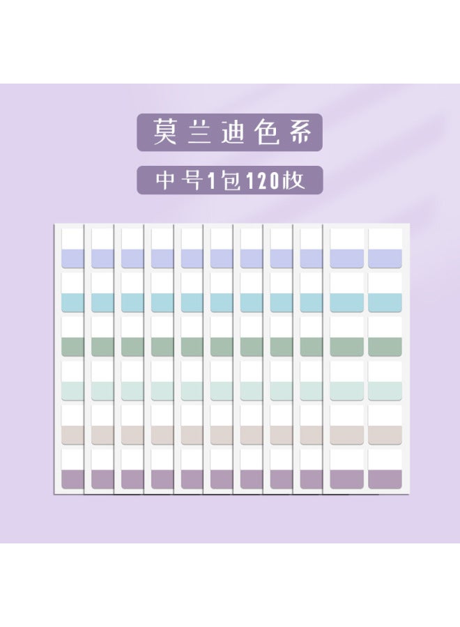YILI Morandi Student Classification Writing Index Sticker Label Sticker Sticky Note Color Fluorescent Sticker Signature Paper Cable Sticker - Image 1