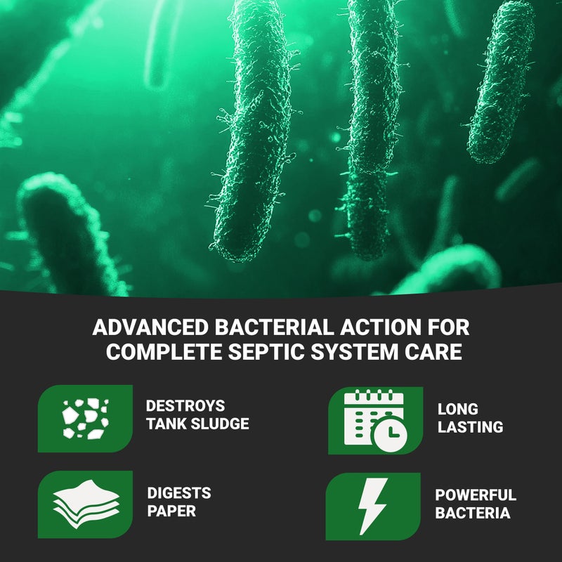 Roebic K-47-Q Cesspool Treatment: Prevents Clogging, Buildup, Exclusive Bacteria Digests Paper, Destroys Sludge - 32 Ounces, White/Green - Image 4