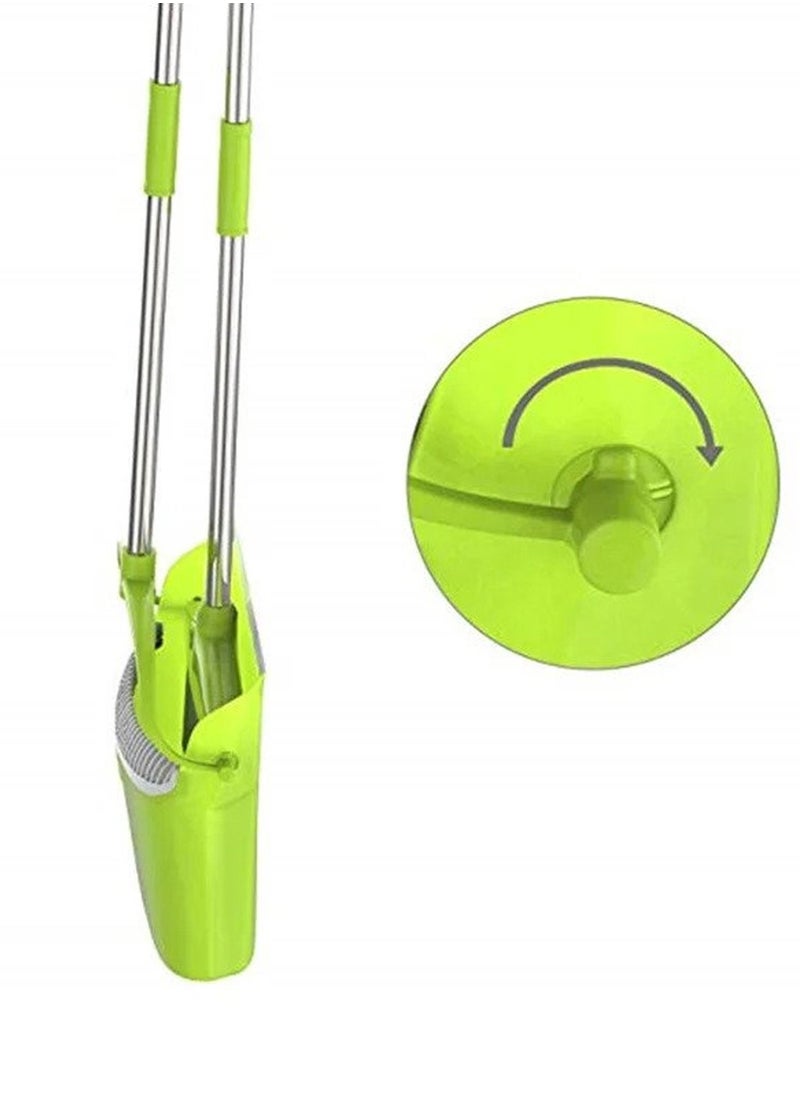 Swift - Broom and Dustpan Set with Long Telescoping Handle Combo Set for Office and Home Standing Upright Sweep Use, Green - Image 1