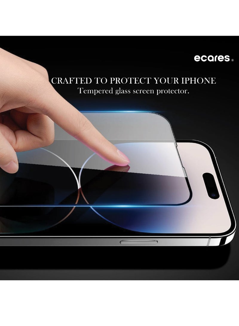 ECARES® iPhone 15 Plus Screen Protector, HD Clear, 9H Tempered Glass, Military Grade Protection, Scratch Resistant, Anti-Fingerprint, Full Coverage, Anti Yellowing, Bubble Free, (Pack-2) - Image 2