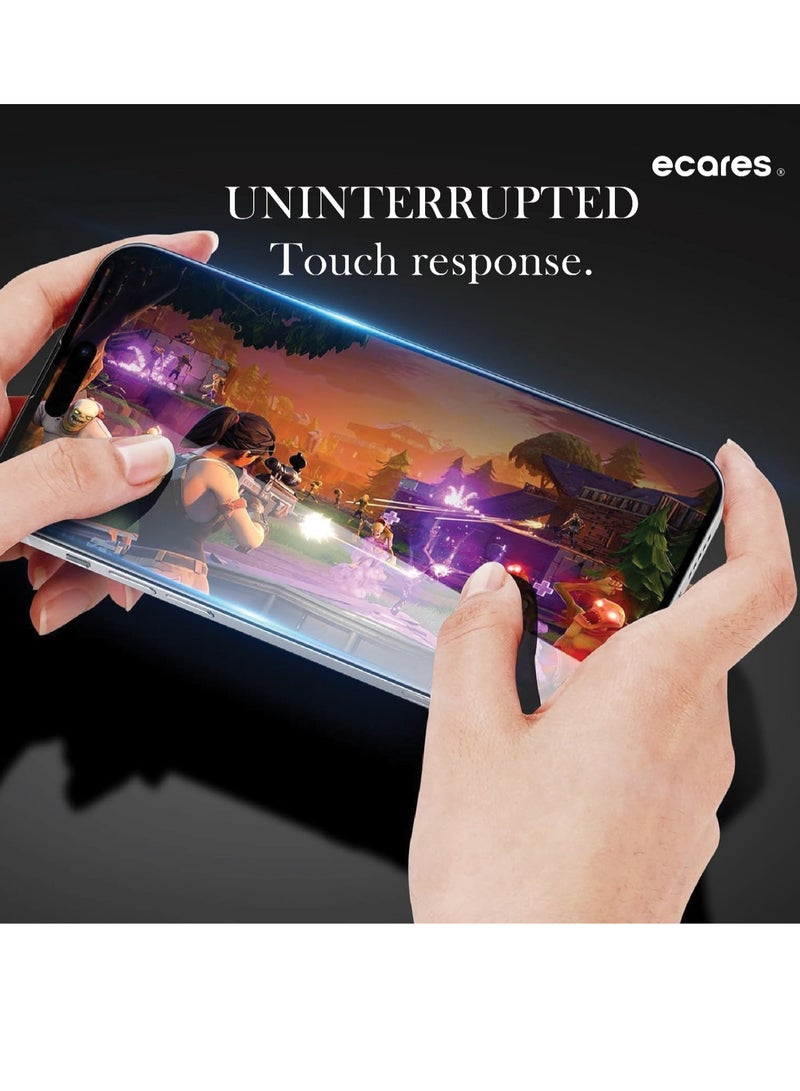 ECARES® iPhone 15 Plus Screen Protector, HD Clear, 9H Tempered Glass, Military Grade Protection, Scratch Resistant, Anti-Fingerprint, Full Coverage, Anti Yellowing, Bubble Free, (Pack-2) - Image 5