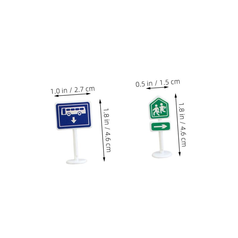 Mini Traffic Signs Play Set For Kids Early Education Road Safety Toys 36 Pcs - Image 3