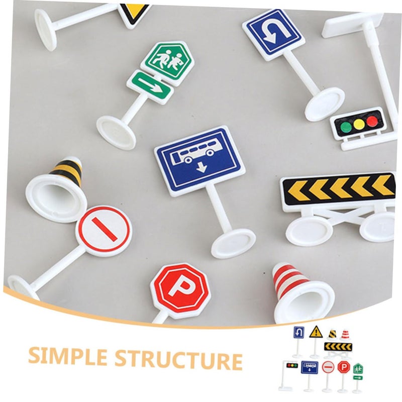 Mini Traffic Signs Play Set For Kids Early Education Road Safety Toys 36 Pcs - Image 5